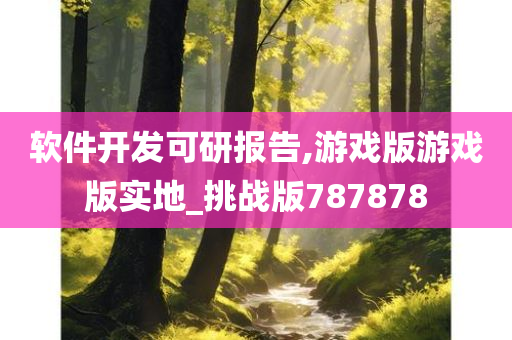 软件开发可研报告,游戏版游戏版实地_挑战版787878