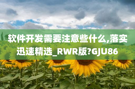 软件开发需要注意些什么,落实迅速精选_RWR版?GJU86