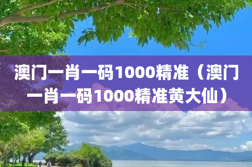 澳门一肖一码1000精准（澳门一肖一码1000精准黄大仙）