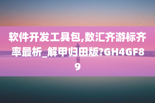 软件开发工具包,数汇齐游标齐率最析_解甲归田版?GH4GF89