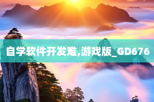 自学软件开发难,游戏版_GD676