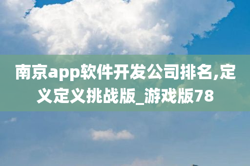 南京app软件开发公司排名,定义定义挑战版_游戏版78