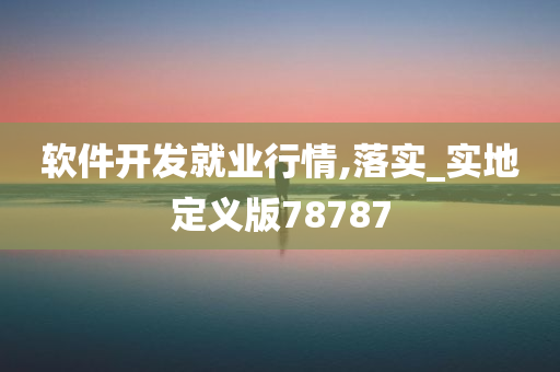 软件开发就业行情,落实_实地定义版78787