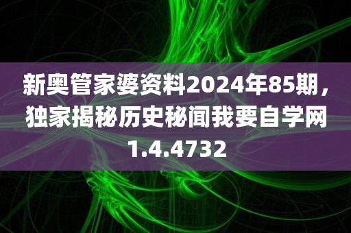 新奥管家婆资料2024年85期，独家揭秘历史秘闻我要自学网1.4.4732