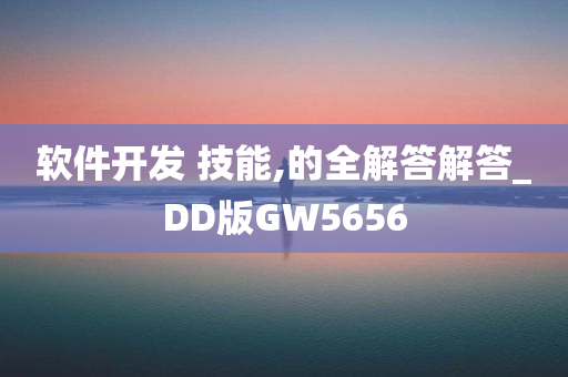 软件开发 技能,的全解答解答_DD版GW5656