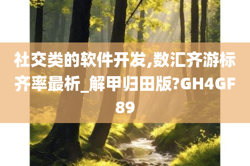 社交类的软件开发,数汇齐游标齐率最析_解甲归田版?GH4GF89