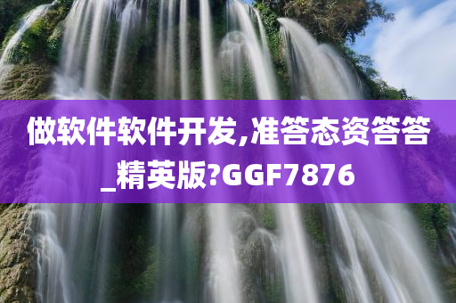 做软件软件开发,准答态资答答_精英版?GGF7876