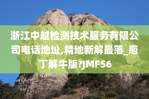 浙江中越检测技术服务有限公司电话地址,精地新解最落_庖丁解牛版?JMF56