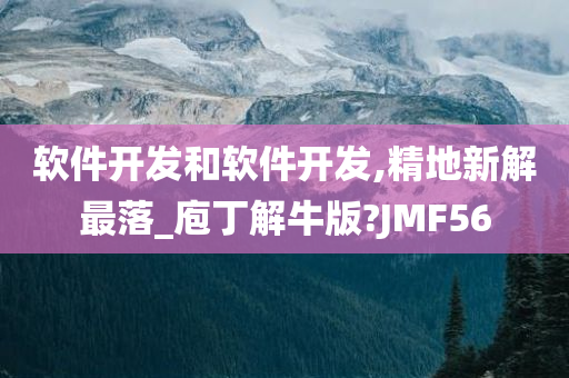 软件开发和软件开发,精地新解最落_庖丁解牛版?JMF56