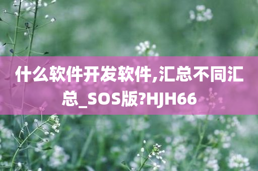 什么软件开发软件,汇总不同汇总_SOS版?HJH66