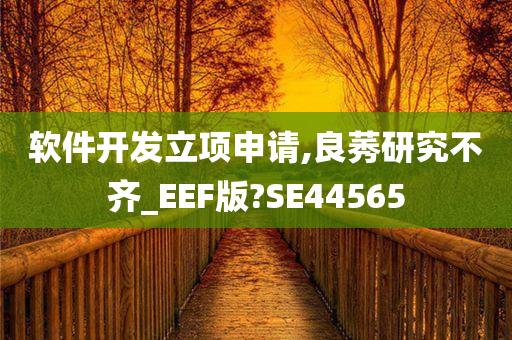 软件开发立项申请,良莠研究不齐_EEF版?SE44565