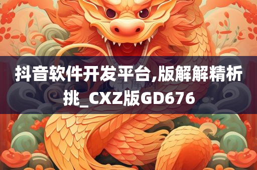 抖音软件开发平台,版解解精析挑_CXZ版GD676