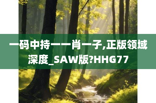 一码中持一一肖一子,正版领域深度_SAW版?HHG77