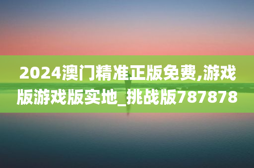 2024澳门精准正版免费,游戏版游戏版实地_挑战版787878