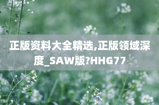 正版资料大全精选,正版领域深度_SAW版?HHG77