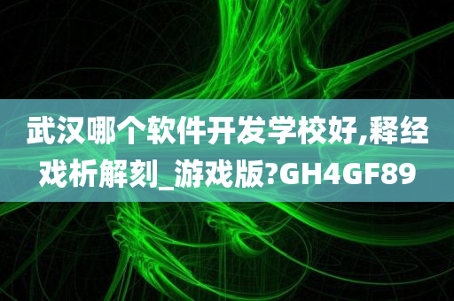 武汉哪个软件开发学校好,释经戏析解刻_游戏版?GH4GF89