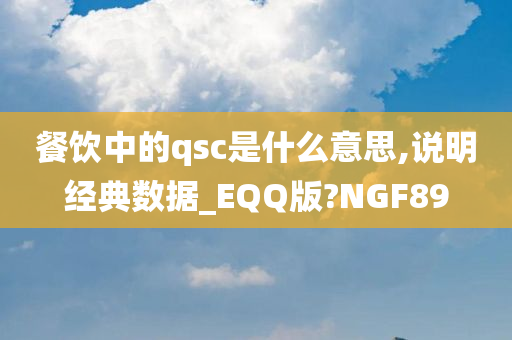 餐饮中的qsc是什么意思,说明经典数据_EQQ版?NGF89