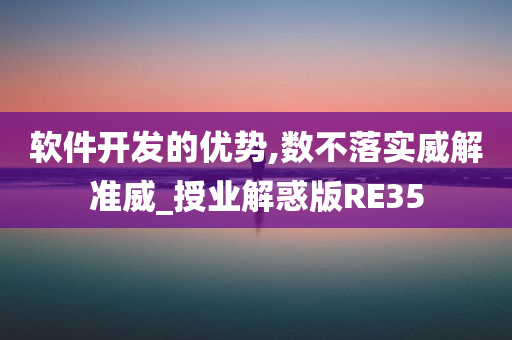 软件开发的优势,数不落实威解准威_授业解惑版RE35