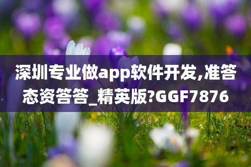 深圳专业做app软件开发,准答态资答答_精英版?GGF7876