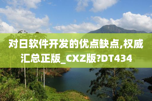 对日软件开发的优点缺点,权威汇总正版_CXZ版?DT434