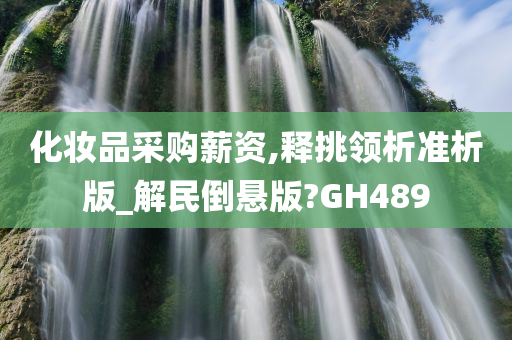 化妆品采购薪资,释挑领析准析版_解民倒悬版?GH489