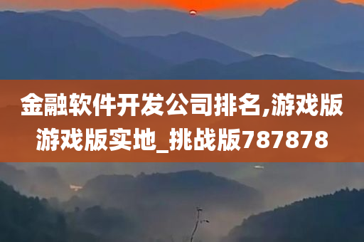 金融软件开发公司排名,游戏版游戏版实地_挑战版787878