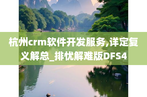 杭州crm软件开发服务,详定复义解总_排忧解难版DFS4