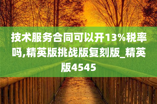 技术服务合同可以开13%税率吗,精英版挑战版复刻版_精英版4545