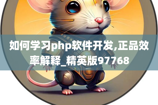 如何学习php软件开发,正品效率解释_精英版97768