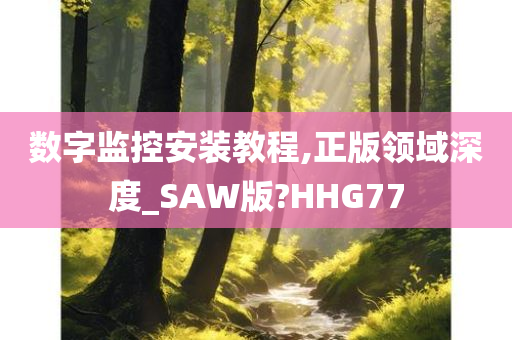 数字监控安装教程,正版领域深度_SAW版?HHG77