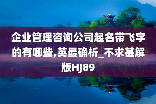 企业管理咨询公司起名带飞字的有哪些,英最确析_不求甚解版HJ89