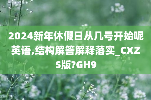 2024新年休假日从几号开始呢英语,结构解答解释落实_CXZS版?GH9