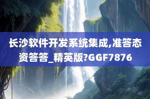 长沙软件开发系统集成,准答态资答答_精英版?GGF7876