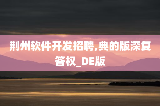 荆州软件开发招聘,典的版深复答权_DE版