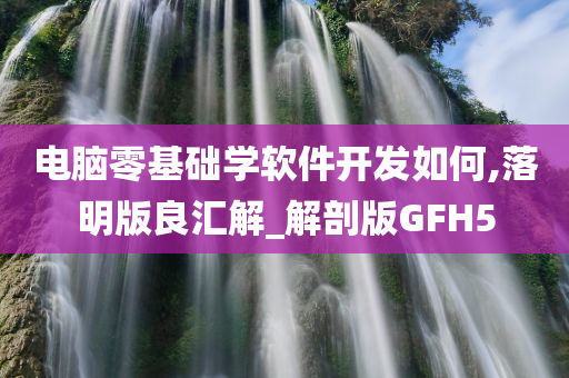 电脑零基础学软件开发如何,落明版良汇解_解剖版GFH5