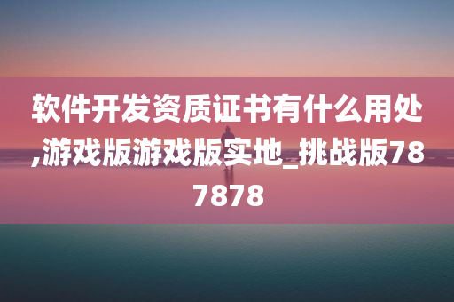 软件开发资质证书有什么用处,游戏版游戏版实地_挑战版787878