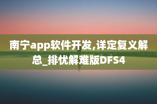 南宁app软件开发,详定复义解总_排忧解难版DFS4