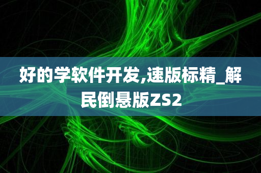 好的学软件开发,速版标精_解民倒悬版ZS2