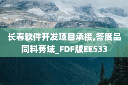 长春软件开发项目承接,答度品同料莠域_FDF版EE533