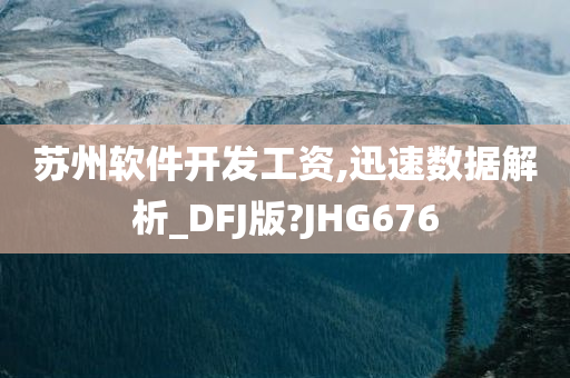 苏州软件开发工资,迅速数据解析_DFJ版?JHG676