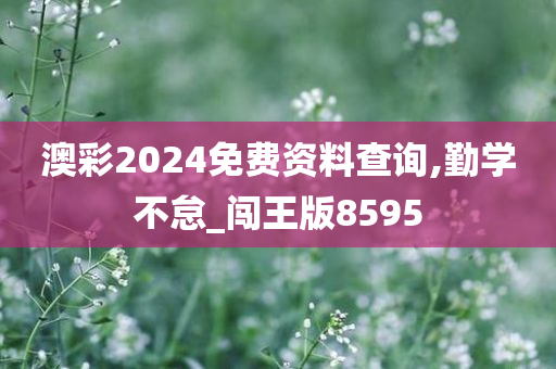 澳彩2024免费资料查询,勤学不怠_闯王版8595