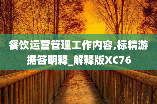 餐饮运营管理工作内容,标精游据答明释_解释版XC76