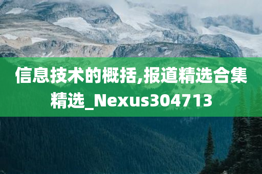 信息技术的概括,报道精选合集精选_Nexus304713