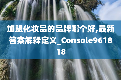 加盟化妆品的品牌哪个好,最新答案解释定义_Console961818