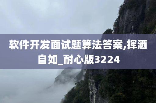 软件开发面试题算法答案,挥洒自如_耐心版3224