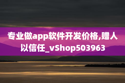 专业做app软件开发价格,赠人以信任_vShop503963