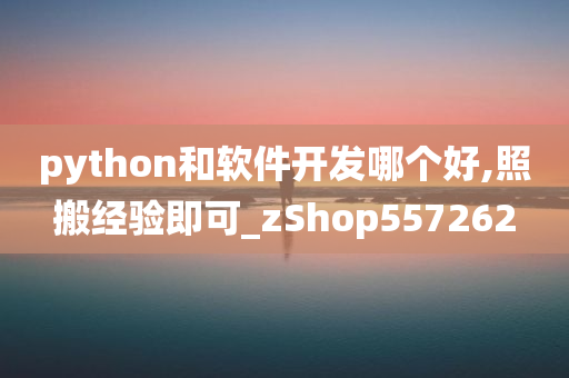 python和软件开发哪个好,照搬经验即可_zShop557262