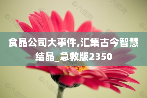 食品公司大事件,汇集古今智慧结晶_急救版2350