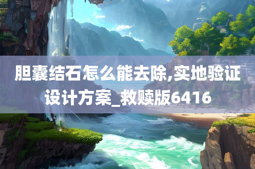 胆囊结石怎么能去除,实地验证设计方案_救赎版6416