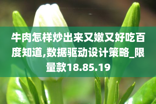 牛肉怎样炒出来又嫩又好吃百度知道,数据驱动设计策略_限量款18.85.19